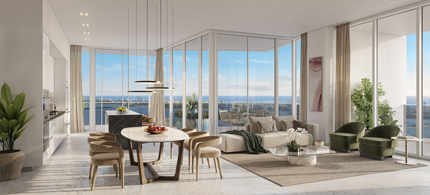 Okan Tower_Sky Residence Living & Kitchen